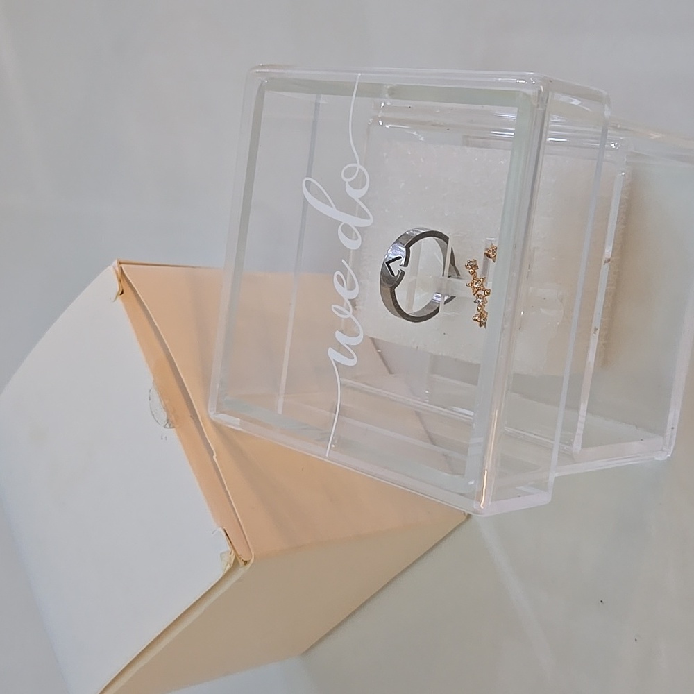 Acrylic We Do Wedding Ring Box